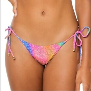 VIX Rainbow Glitter Print Bikini Bottom